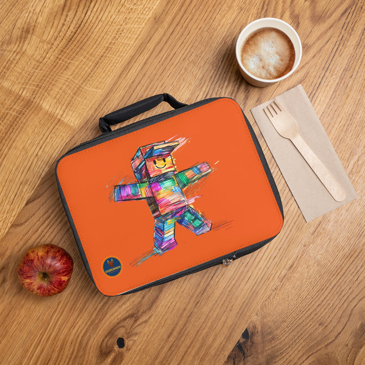 Orange Roblox Insulated Lunch Bag for Kids and Gamers