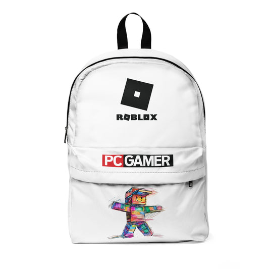 Roblox PC Gamer Backpack — Colorful Pixel (White)