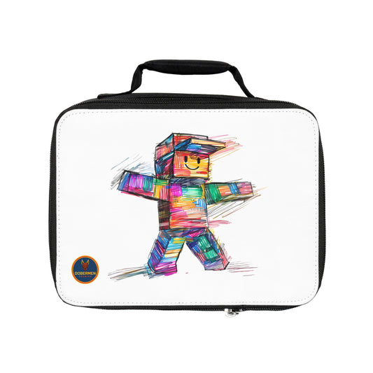 Black Roblox Insulated Lunch Bag for Kids and Gamers