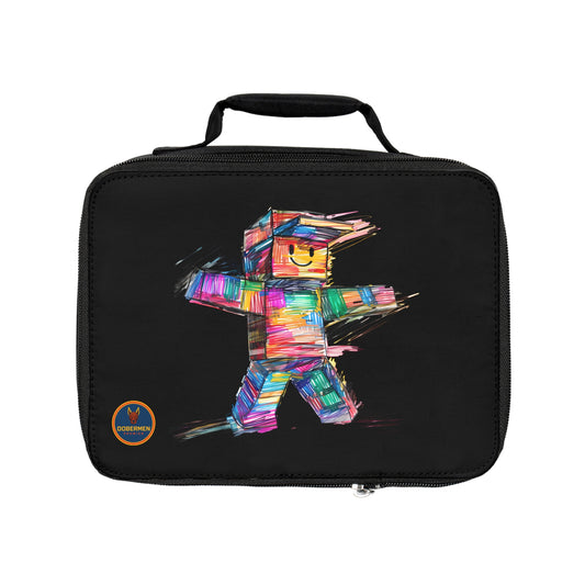 Black Roblox Graphic Insulated Lunch Bag for Kids and Gamers
