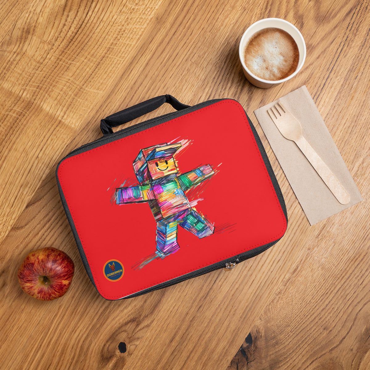 Red Roblox Insulated Lunch Bag for Kids and Gamers