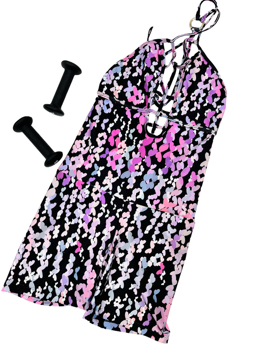 Samuga Style Women's Floral Butterfly Halter Workout Romper