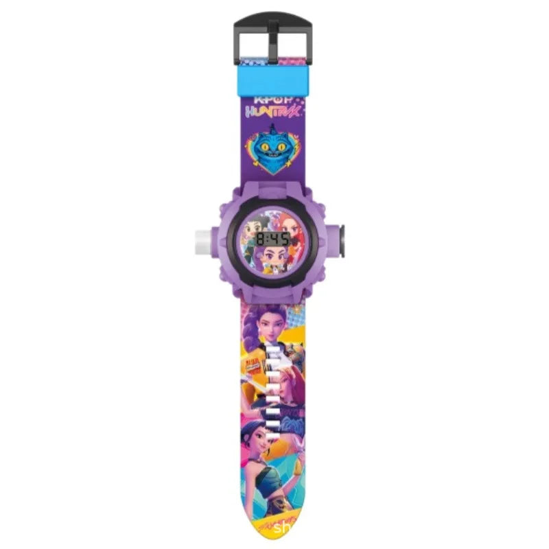 K-Pop Demon Hunters Huntrix Purple LED Projection Watch for Kids